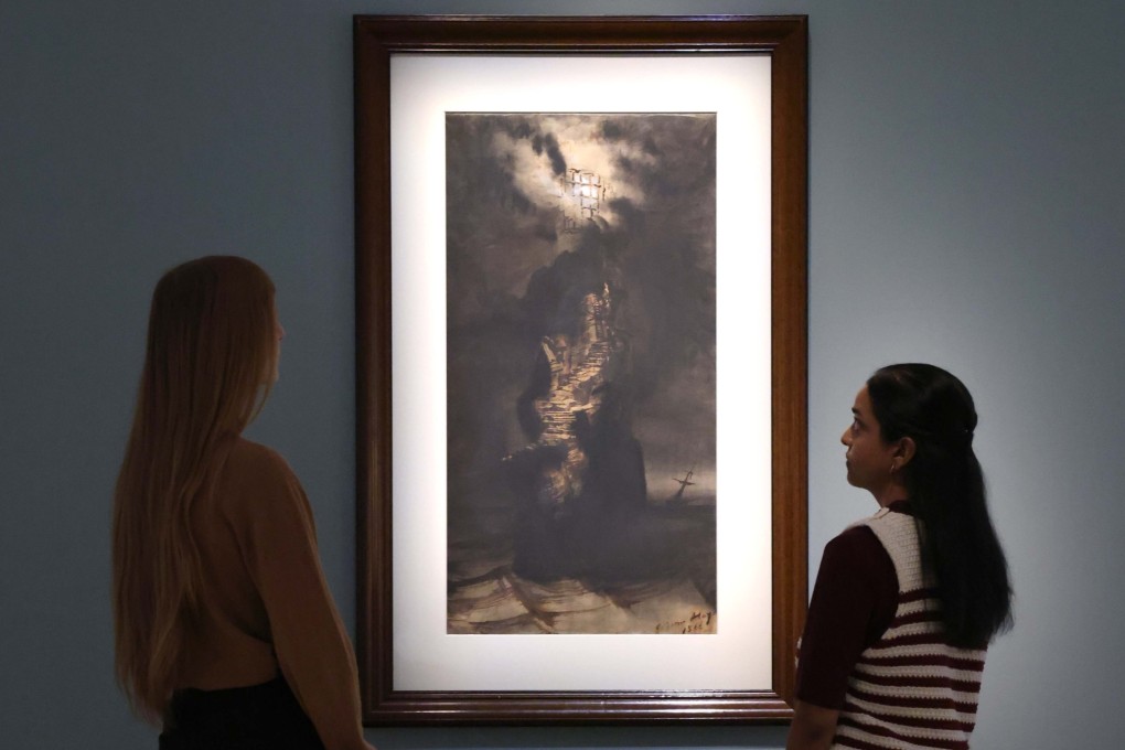 The Lighthouse at Casquets (1866) by Victor Hugo, part of an exhibition in London of the French author’s drawings. Photo: EPA-EFE