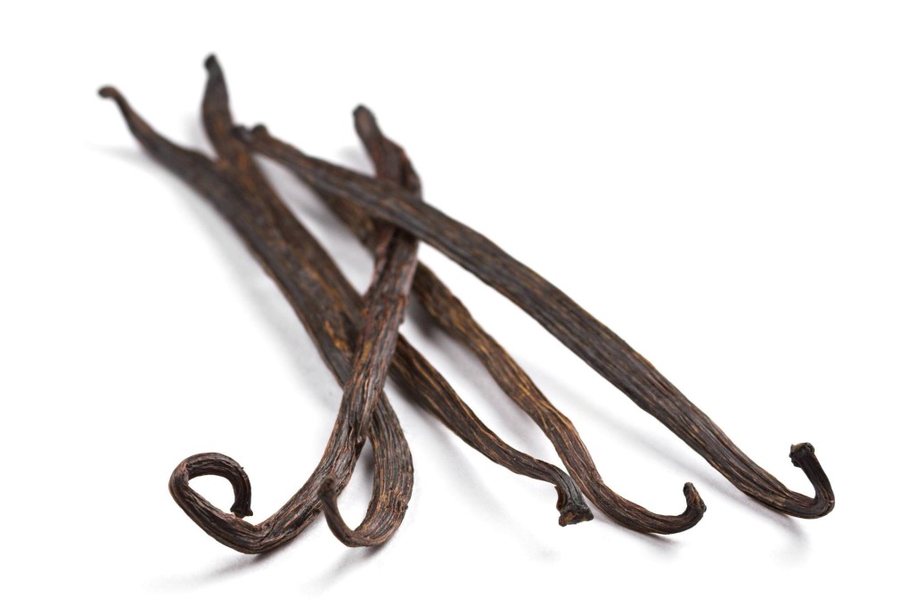 Dried vanilla beans. They come from a special type of orchid, the flower of which has to be pollinated by hand on the one day that it blooms. The pods then need to be dried and cured. Photo: Shutterstock