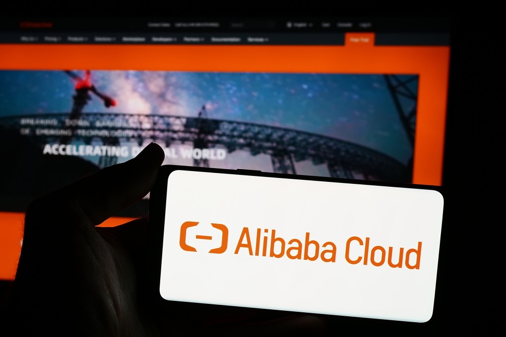 The Alibaba cloud logo is shown on a smartphone is this arranged photograph taken June 24, 2024. Photo: Shutterstock Images