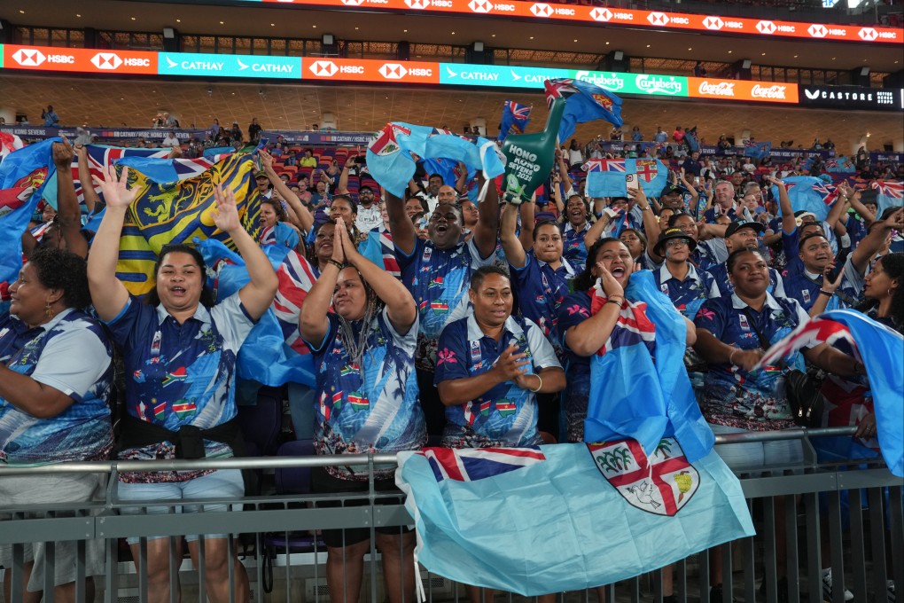 Fiji fans show their support as their women’s team beat Ireland in their first match at Kai Tak. Photo: Elson Li
