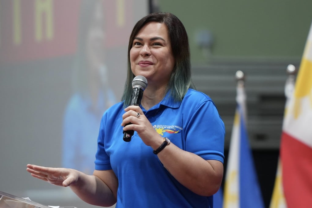 Philippine Vice-President Sara Duterte-Carpio speaks to Filipino workers at an event in Hong Kong on March 9. Photo: Sam Tsang