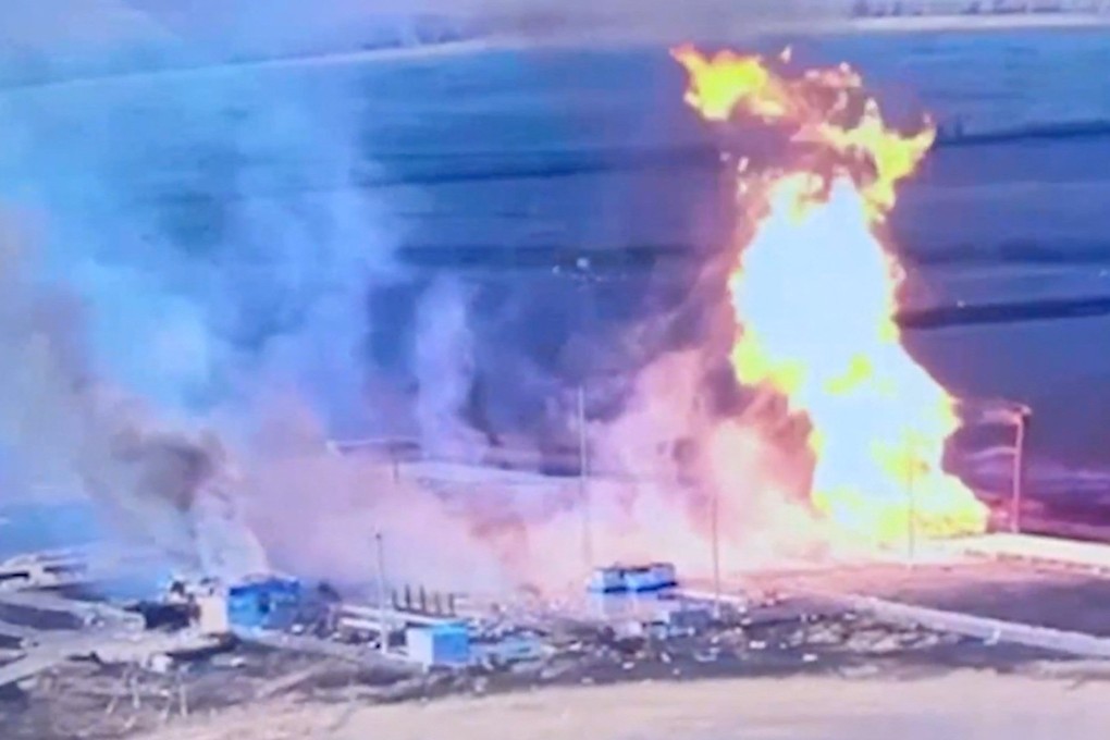 The destroyed Sudzha gas metering station in Kurskis seen following what Russian military officials called a Ukrainian missile strike in footage released on Friday. Photo: Russian Defence Ministry via Reuters