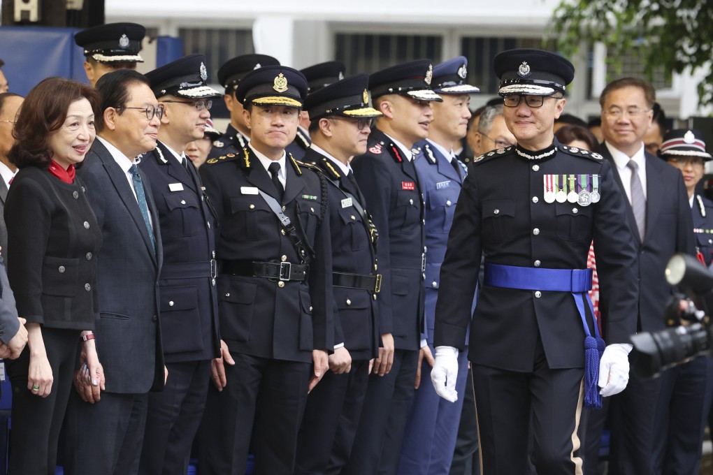 Police chief Raymond Siu at the passing-out parade at the Hong Kong Police College in Wong Chuk Hang. Photo: Jelly Tse