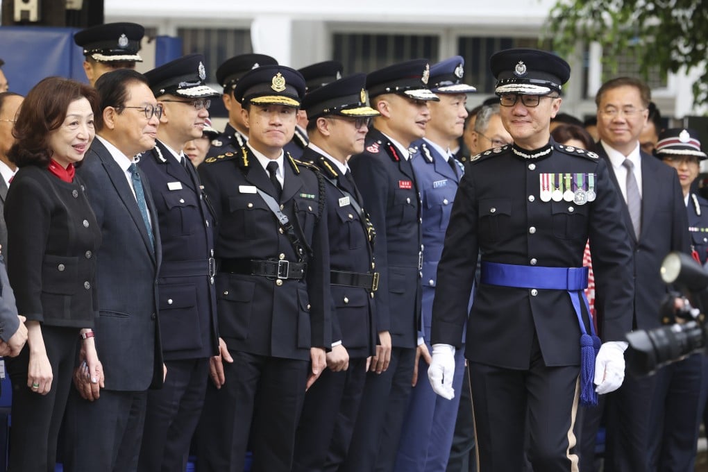 Police chief Raymond Siu at the passing-out parade at the Hong Kong Police College in Wong Chuk Hang. Photo: Jelly Tse