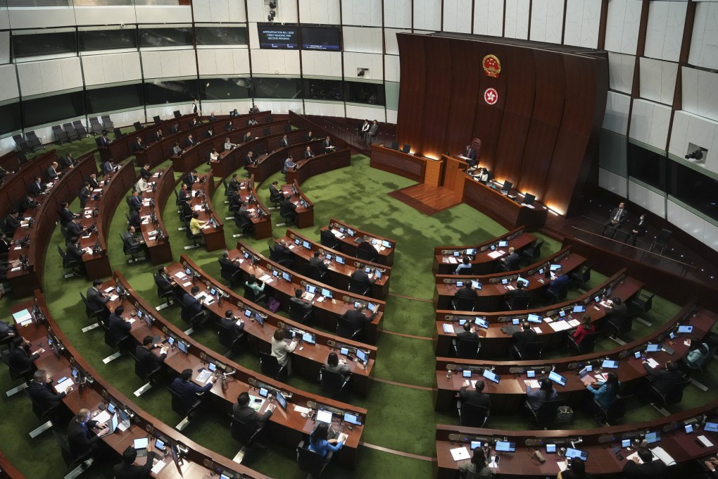 Financial Secretary Paul Chan Mo-po delivers his budget speech at the Legislative Council chambers in Admiralty on February 26. Photo: Sam Tsang