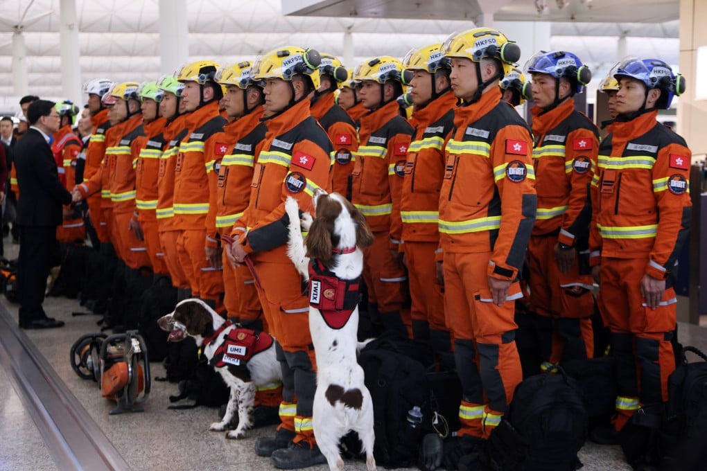 The rescue team at Hong Kong International Airport. Photo: Jelly Tse