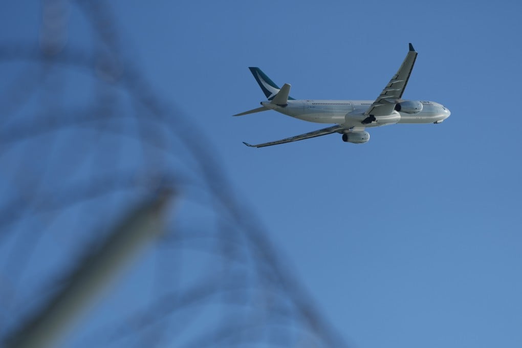 A Cathay Pacific airplane taking off at the Hong Kong International Airport in Chek Lap Kok. Photo: Sam Tsang