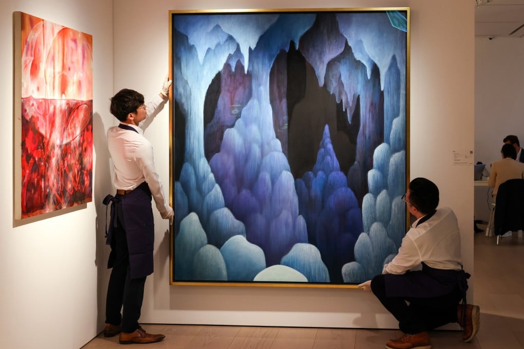 “Grotto” by Nicholas Party is shown during the media preview on March 20, ahead of Sotheby’s Hong Kong auction. Photo: Nora Tam