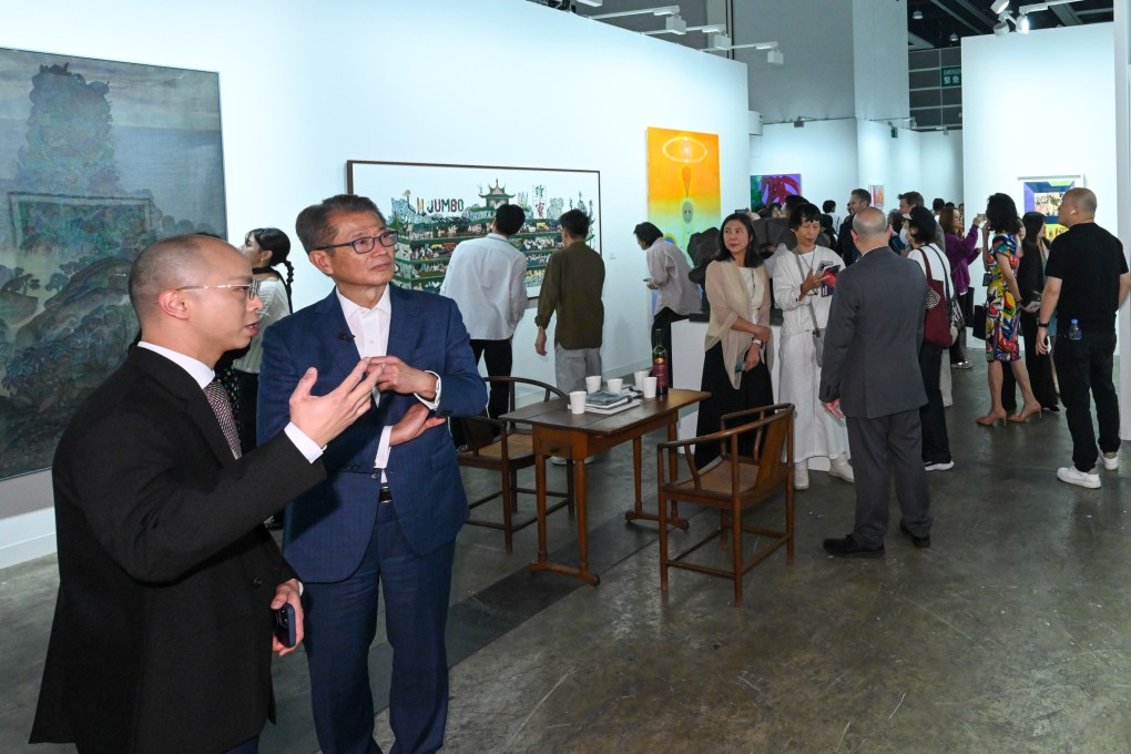 Financial Secretary Paul Chan at Art Basel Hong Kong 2025 held at Hong Kong Convention and Exhibition Centre. Photo: Handout