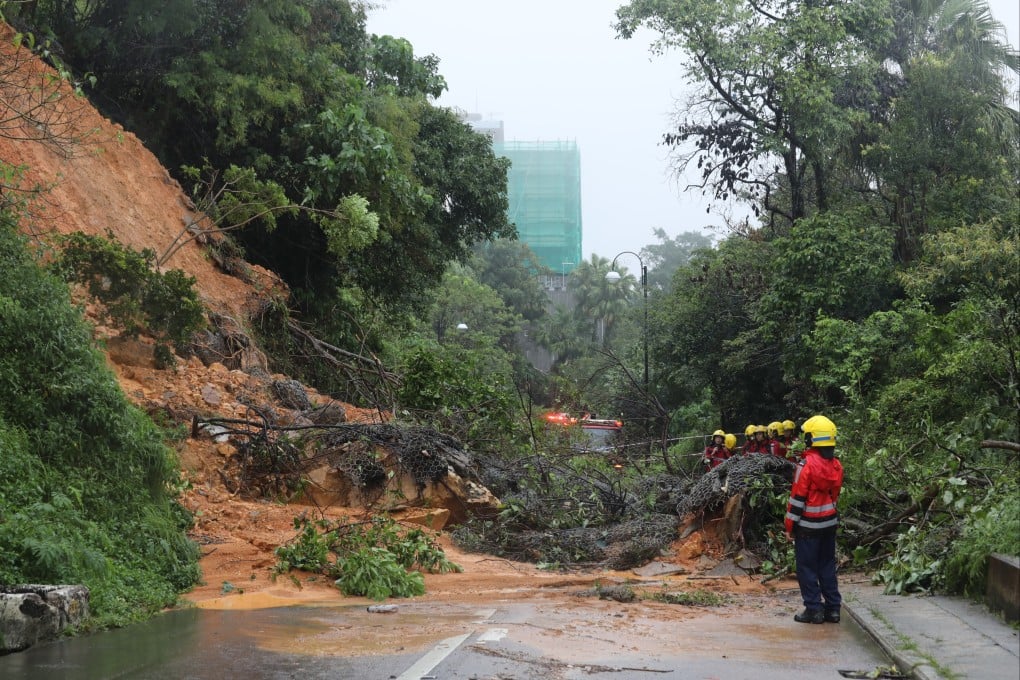 Rescuers on site during a landslide at The Peak in 2023. Photo: Xiaomei Chen