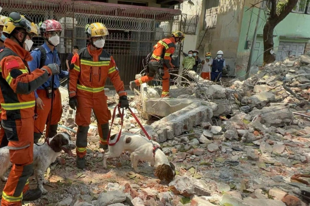 Hong Kong’s rescue team is on the ground in Mandalay. Photo: Handout