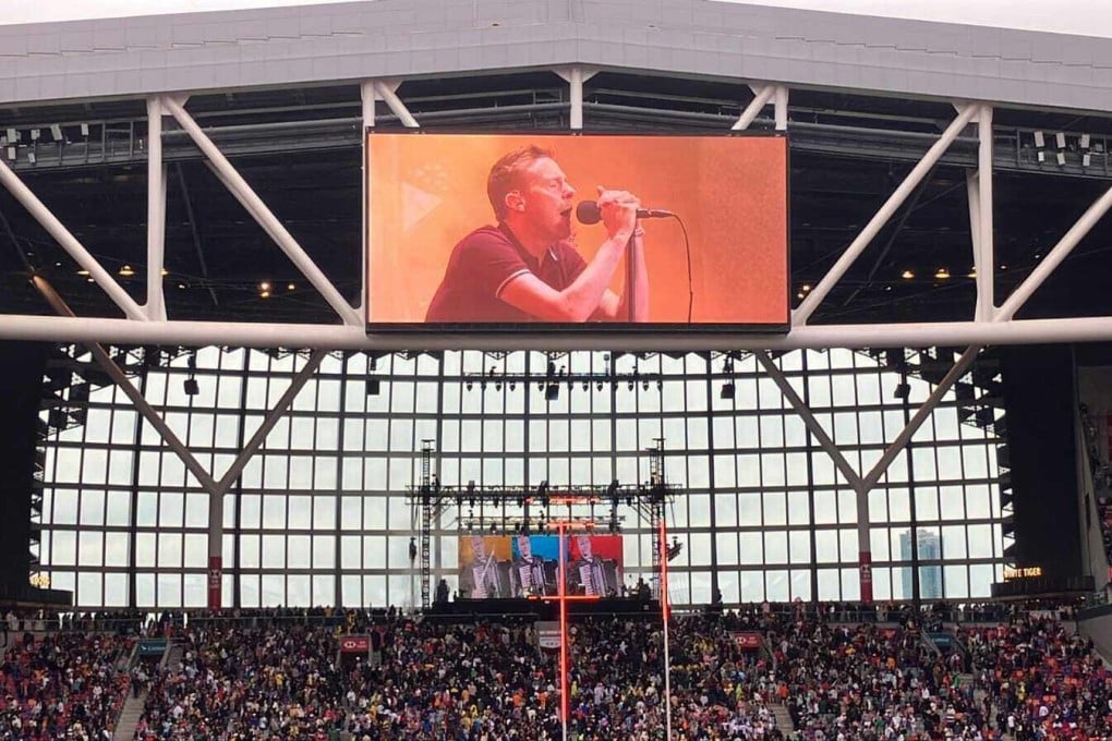 Ricky Wilson of Kaiser Chiefs performs on Kai Tak Stadium’s South Stand stage at the Hong Kong Sevens on Sunday. Photo: Handout