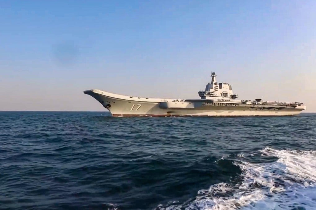 Footage of the PLA aircraft carrier Shandong was included in a video released by Eastern Theatre Command on Tuesday to coincide with its joint exercises near Taiwan. Photo: Eastern Theatre Command