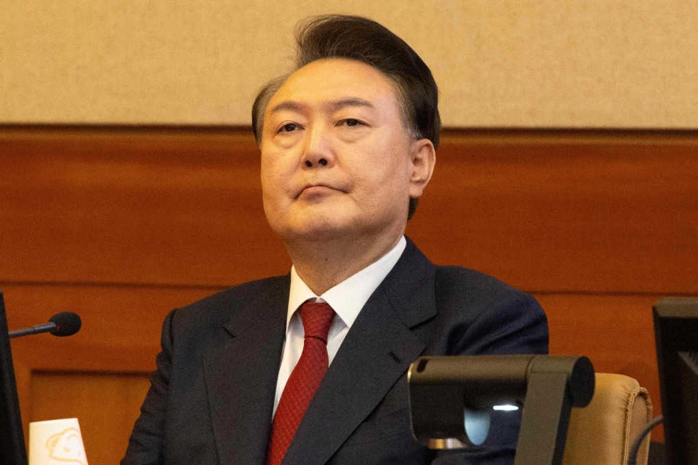 Yoon Suk-yeol attends a hearing of his impeachment trial at the Constitutional Court in Seoul in February. Photo: AFP