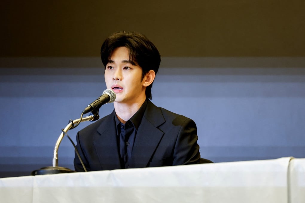 South Korean actor Kim Soo-hyun during a press conference in Seoul on Monday. Kim has denied dating late actress Kim Sae-ron when she was a minor. Photo: Reuters