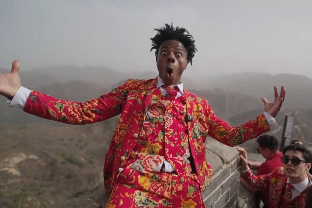 YouTube star Darren Jason Watkins Jnr, aka IShowSpeed, is seen streaming live from the Great Wall of China during his visit to Beijing in March 2025. Photo: Youtube/IShowSpeed