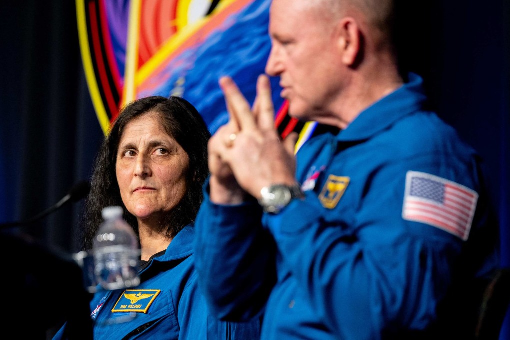 Nasa astronauts Suni Williams, left, and Butch Wilmore on Monday. Photo: AFP
