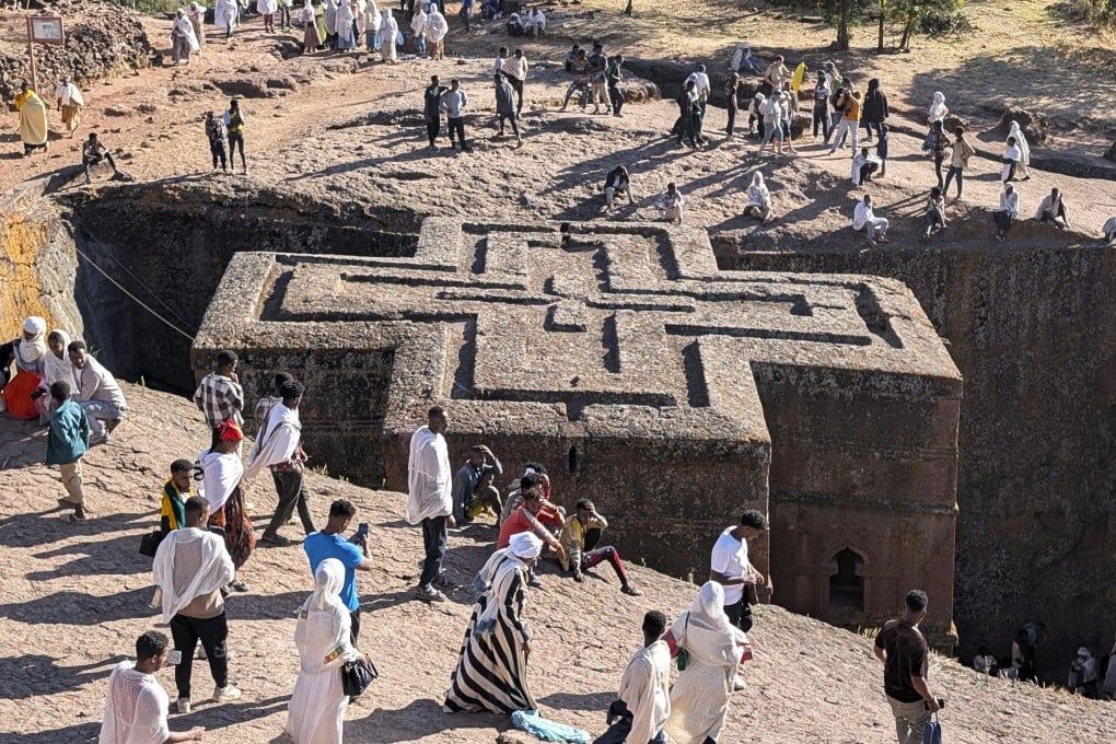 The famed cross-shaped Biete Ghiorgis, or Church of Saint George, in Lalibela, Ethiopia. Some consider Lalibela, with its 11 churches painstakingly carved out of solid volcanic rock, an Eighth Wonder of the World. Photo: AP