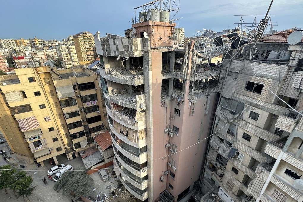 A damaged building after an Israeli strike in southern Beirut. Photo: EPA-EFE