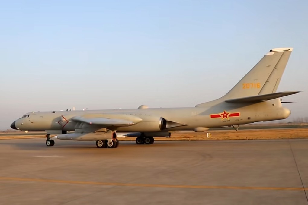 Two YJ-21 hypersonic anti-ship ballistic missiles can be seen on board a Chinese H-6K bomber in a video released by the People’s Liberation Army on Tuesday. Photo: PLA Eastern Theatre Command