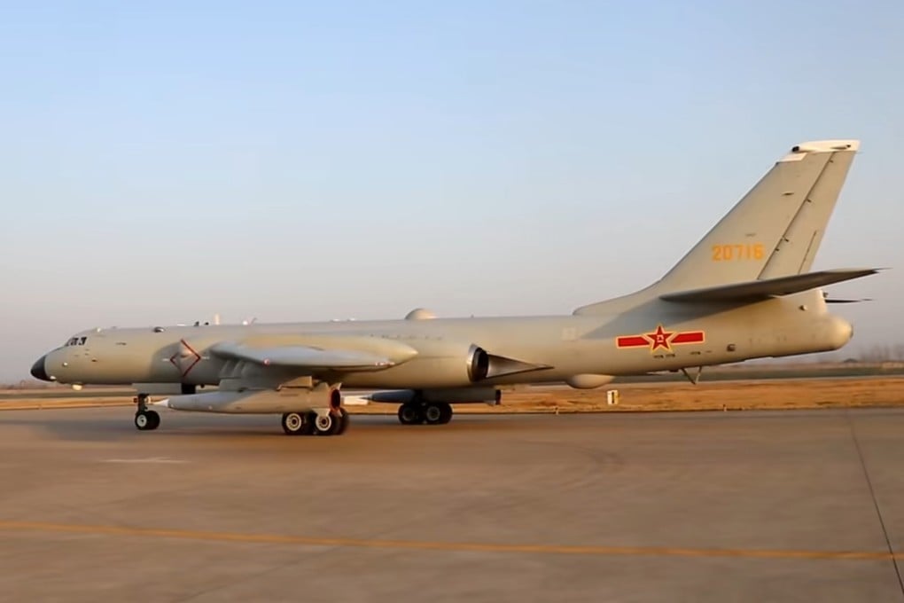 Two YJ-21 hypersonic anti-ship ballistic missiles can be seen on board a Chinese H-6K bomber in a video released by the People’s Liberation Army on Tuesday. Photo: PLA Eastern Theatre Command
