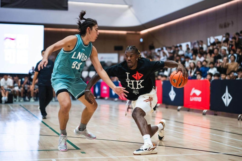 Anthony Groot Baltink (left) in action against NBA star Jimmy Butler. Photo: Hong Kong Eastern