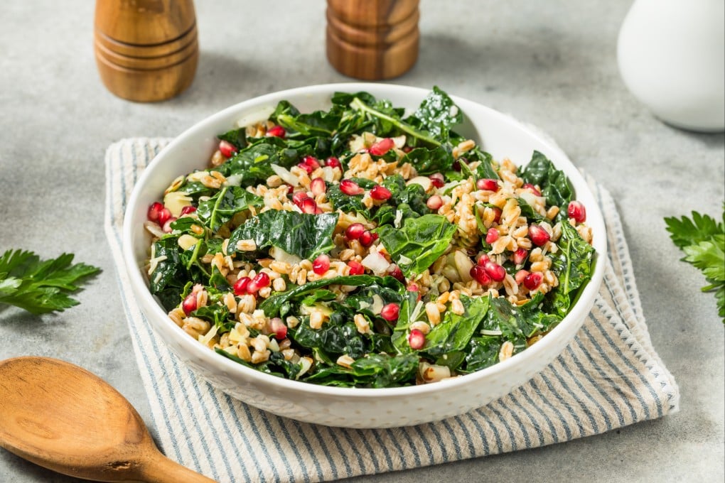 A farro salad with kale and pomegranate seeds. Healthy recipes such as this have flooded social media as the ancient grain trends in South Korea and elsewhere in Asia. Photo: Shutterstock