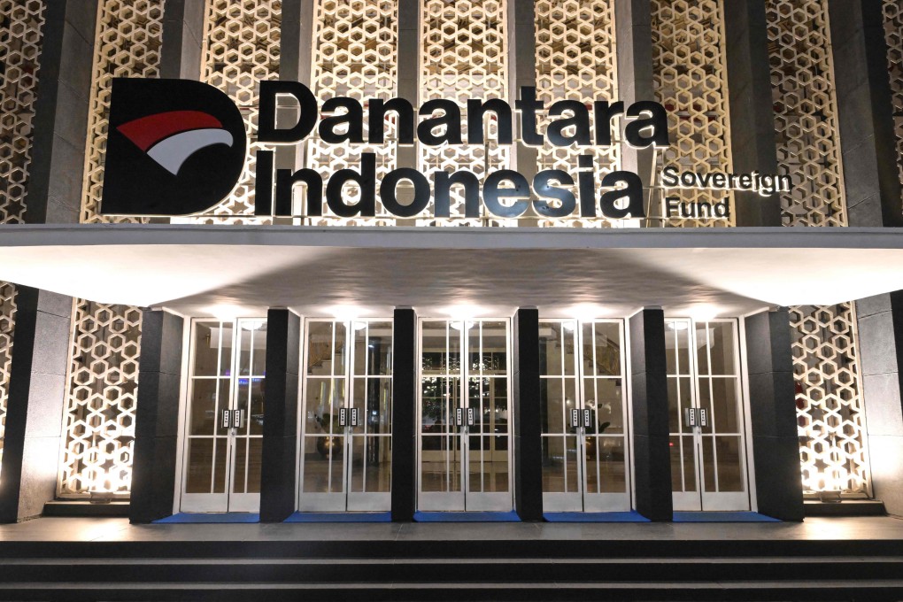 The main entrance to Danantara’s headquarters in Jakarta. Photo: AFP