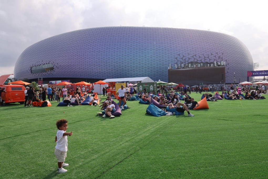 Rugby fans relax outside the Kai Tak stadium on March 28, the first of the Hong Kong Sevens. The new stadium has proved itself a very good facility to support Hong Kong’s ambitions for events. Photo: Handout