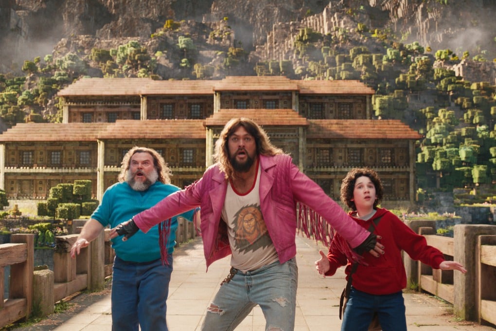 (From left) Jack Black, Jason Momoa and Sebastian Hansen in a still from A Minecraft Movie (category I), directed by Jared Hess. Photo: Warner Bros Pictures