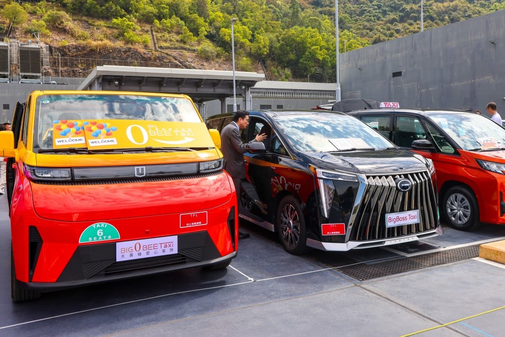 Representatives of five taxi fleets introduce their new vehicles in early March. Photo: Dickson Lee