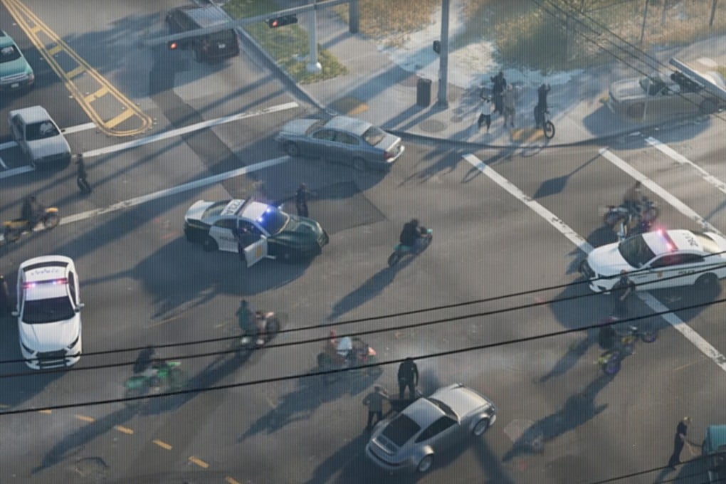 A virtual version of Shanghai, accurate down to the last manhole cover, may be reminiscent of hit game Grand Theft Auto VI, pictured, but is helping police patrol the city. Photo: Rockstar Games