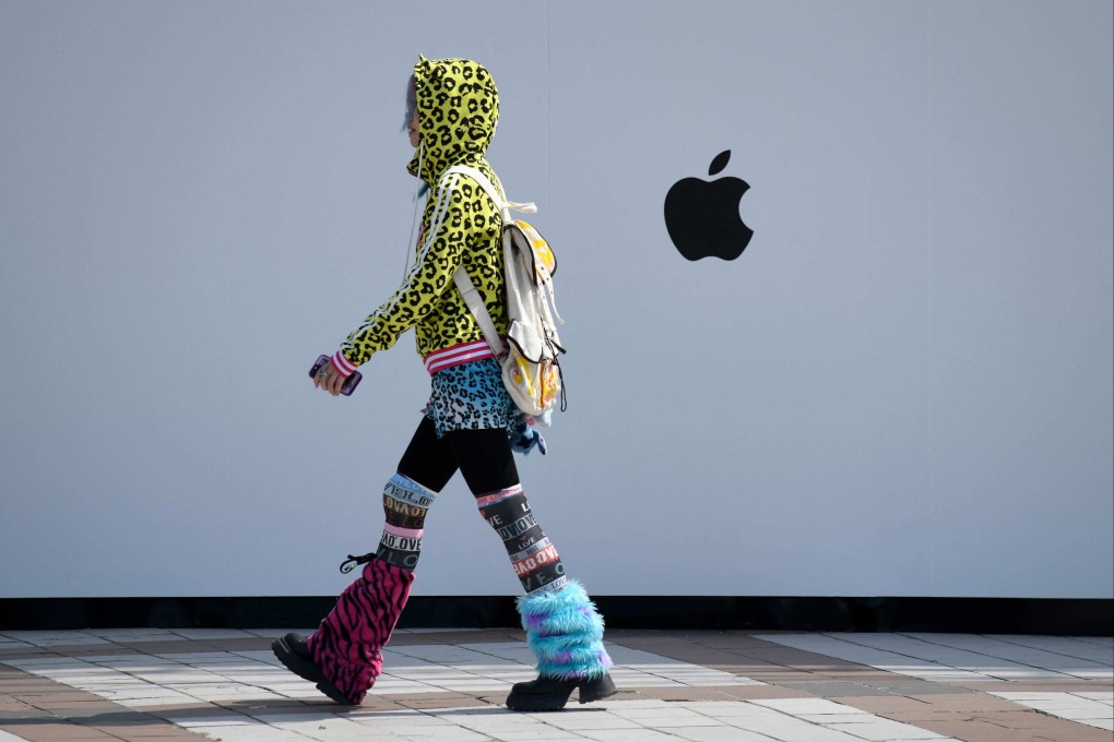 Outside an Apple store in Beijing. Photo: AFP
