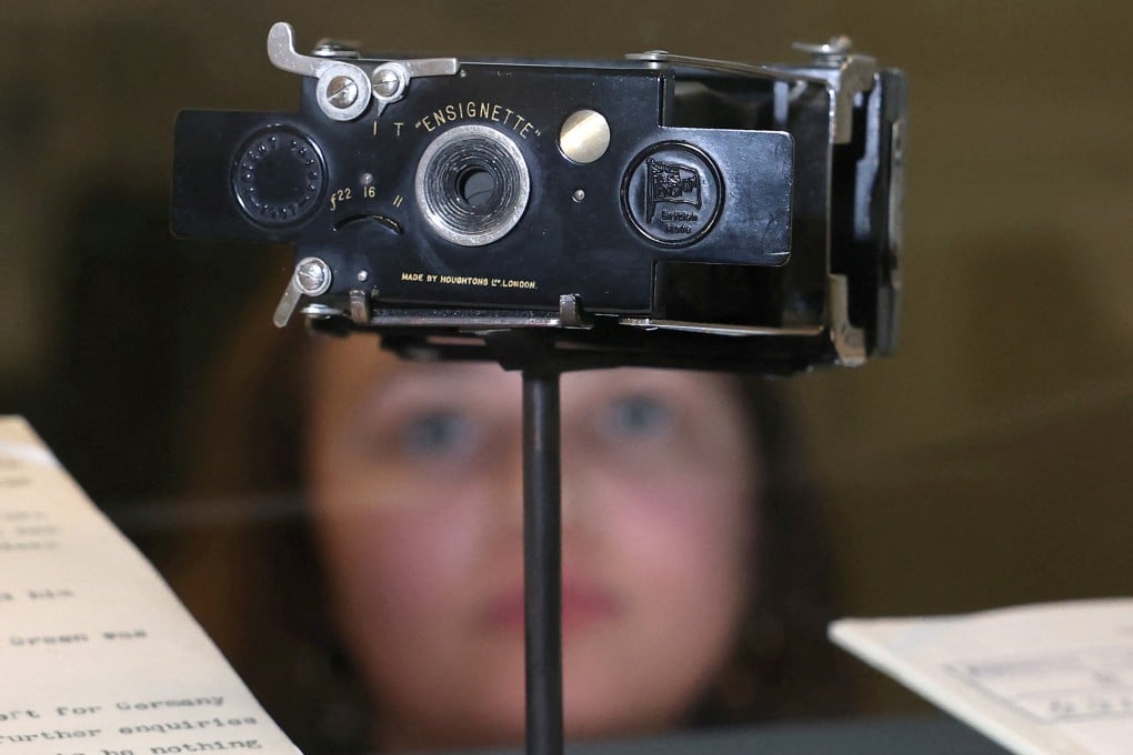 The first camera used by MI5 for spying, dated from 1910, is displayed as part of “MI5: Official Secrets”, a new exhibition exploring the history of the British intelligence agency, at The National Archives in London, on April 1, 2025. Photo: Reuters