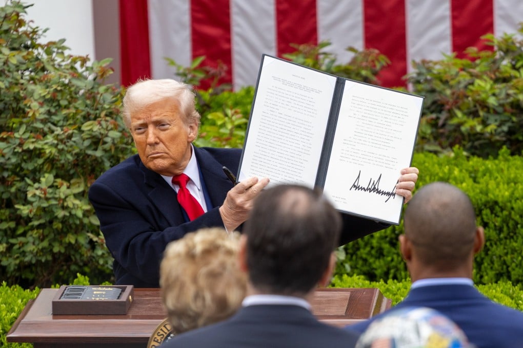US President Donald Trump on Wednesday signed an executive order on the so-called “reciprocal tariffs” on trading partners. Photo: Xinhua