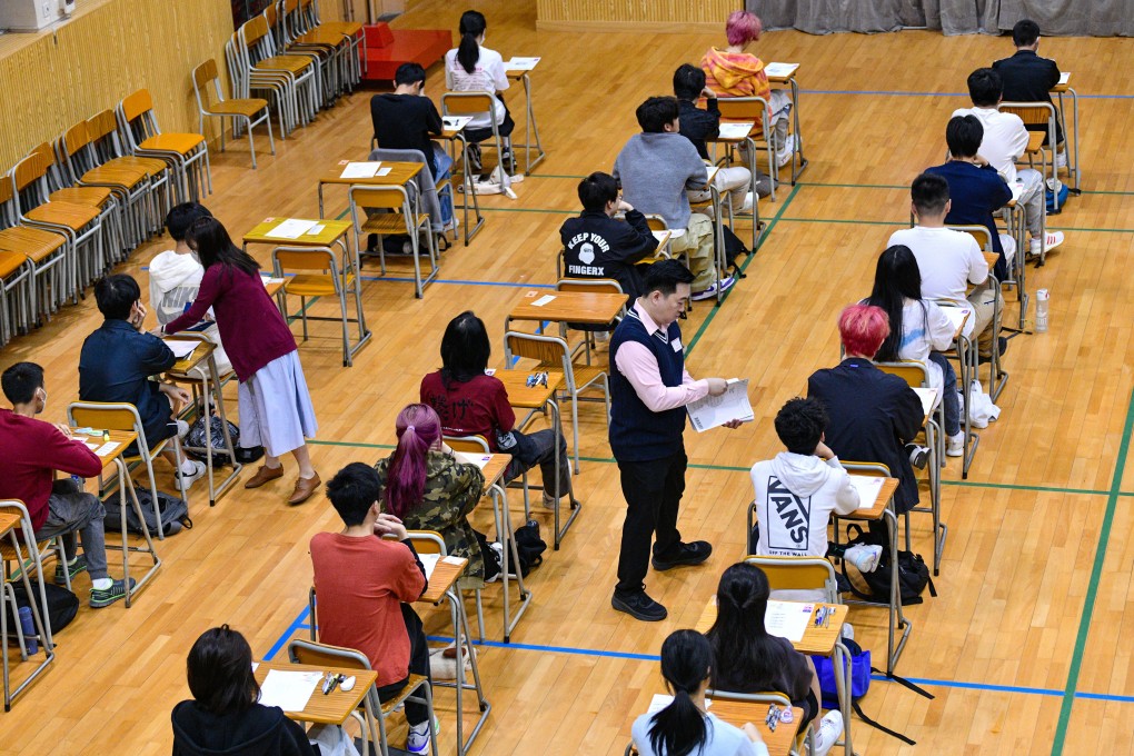 Students take the Chinese-language examination at a school in Tai Po. Photo: Handout