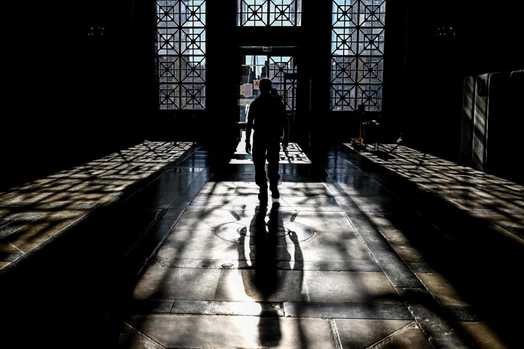 An officer walks at the entrance of France’s Assizes Court, where Myriam Jaouen, 30, is on trial on a charge of murder of 11-month-old Lisa at the nursery centre in June 2022. Photo: AFP