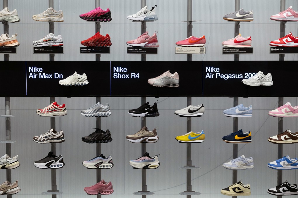 Nike shoes are seen in the King of Prussia Mall in Pennsylvania this week, as global markets braced for the impact of US import tariffs. Photo: Reuters