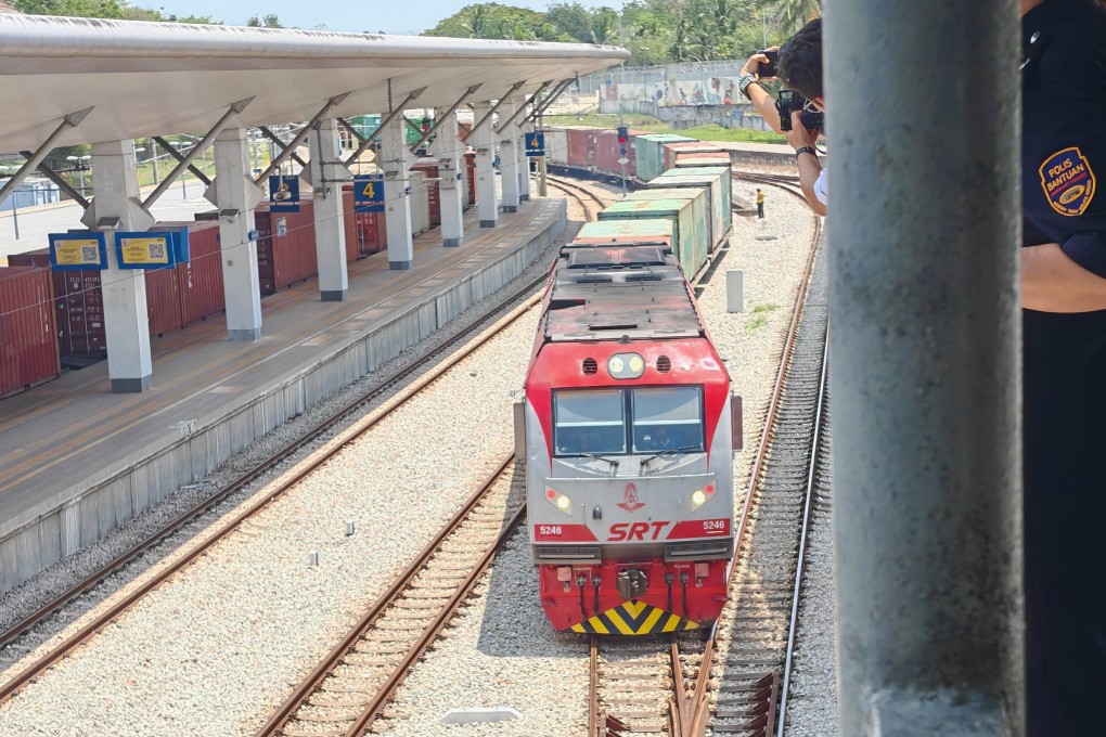 A goods train arrives at a container terminal in Malaysia’s Perlis state. Photo: Joseph Sipalan