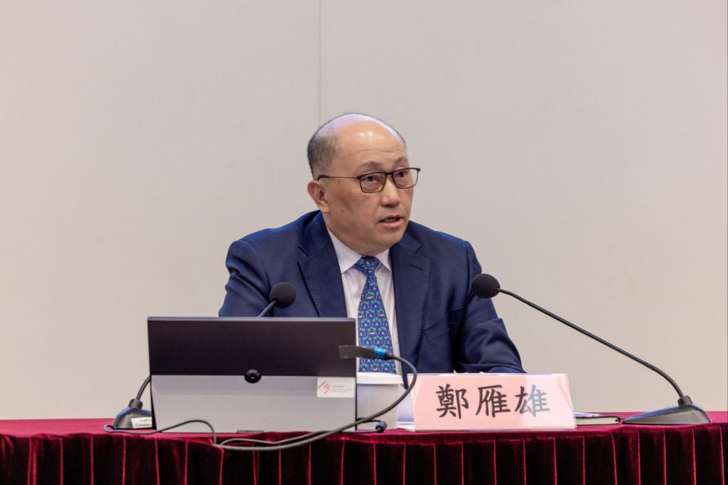 Zheng Yanxiong, director of the central government’s liaison office, spoke to more than 320 attendees. Photo: Handout