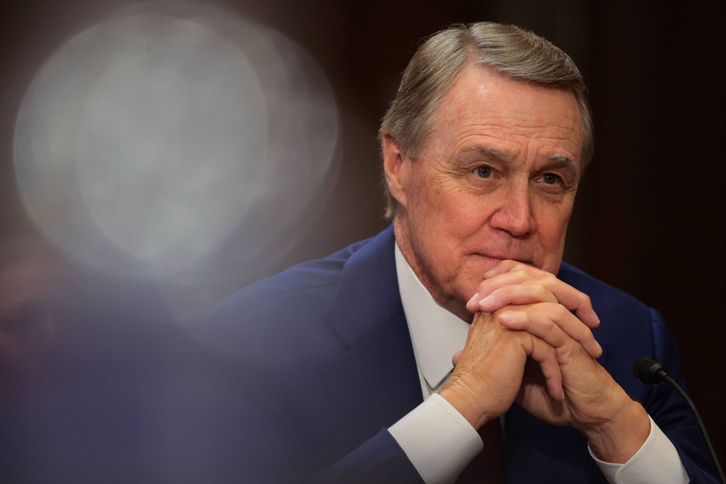 David Perdue, nominee for the position of US ambassador to Beijing, testifies during his Senate Foreign Relations Committee confirmation hearing on Thursday. Photo: AFP