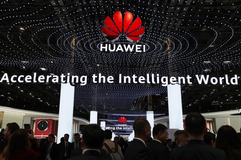 The Huawei booth at the 2025 Mobile World Congress in Barcelona, Spain, March 3, 2025. Photo: Xinhua