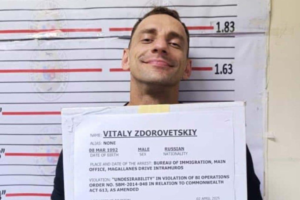 Vitaly Zdorovetskiy, a Russian vlogger who went viral on social media for harassing Filipinos in Taguig City. Photo: Philippines Bureau of Immigration