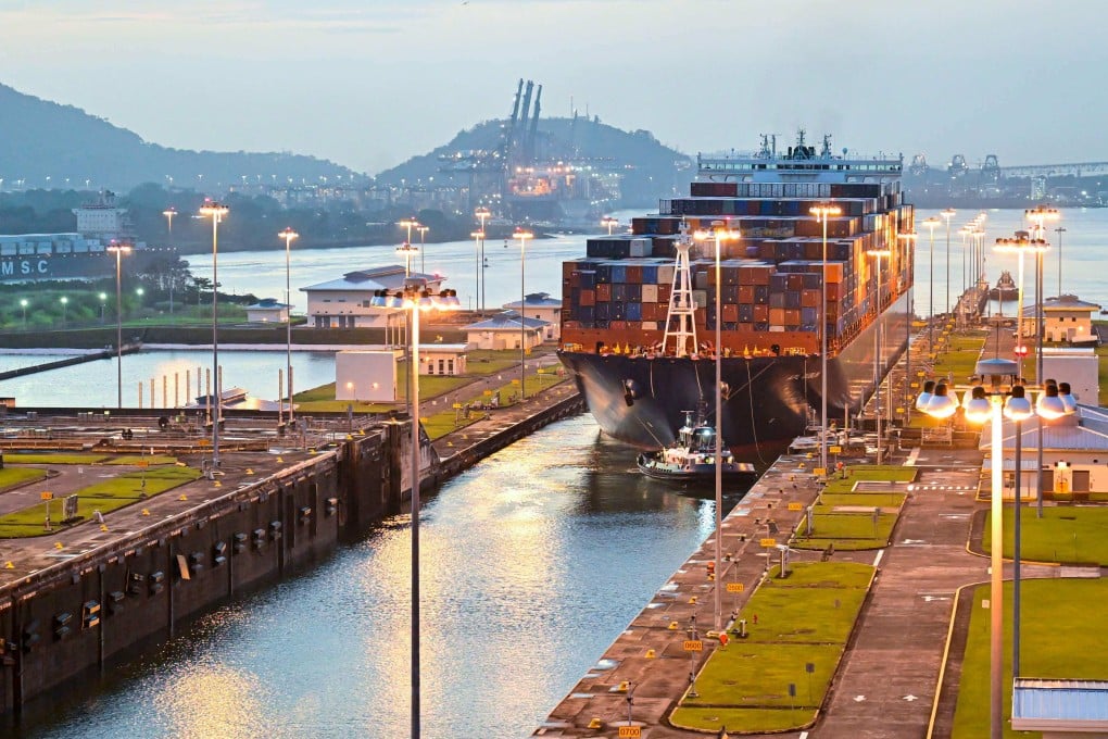 A cargo ship transits through the Panama Canal in February. Photo: AFP