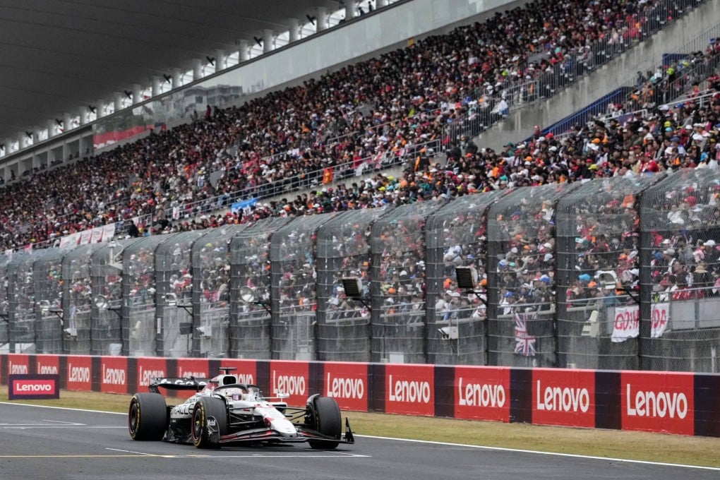 Max Verstappen drives past the grandstand during the Japanese Grand Prix at the Suzuka circuit. Photo: AFP