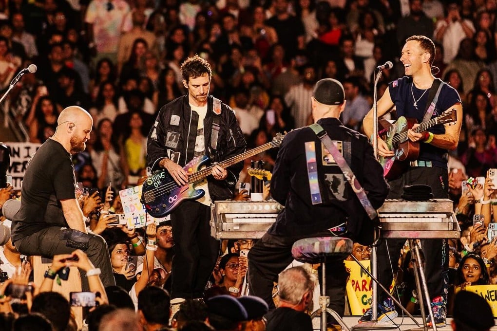 Coldplay at a show in Mumbai. The band will perform in Hong Kong this week. Photo: Facebook/Coldplay