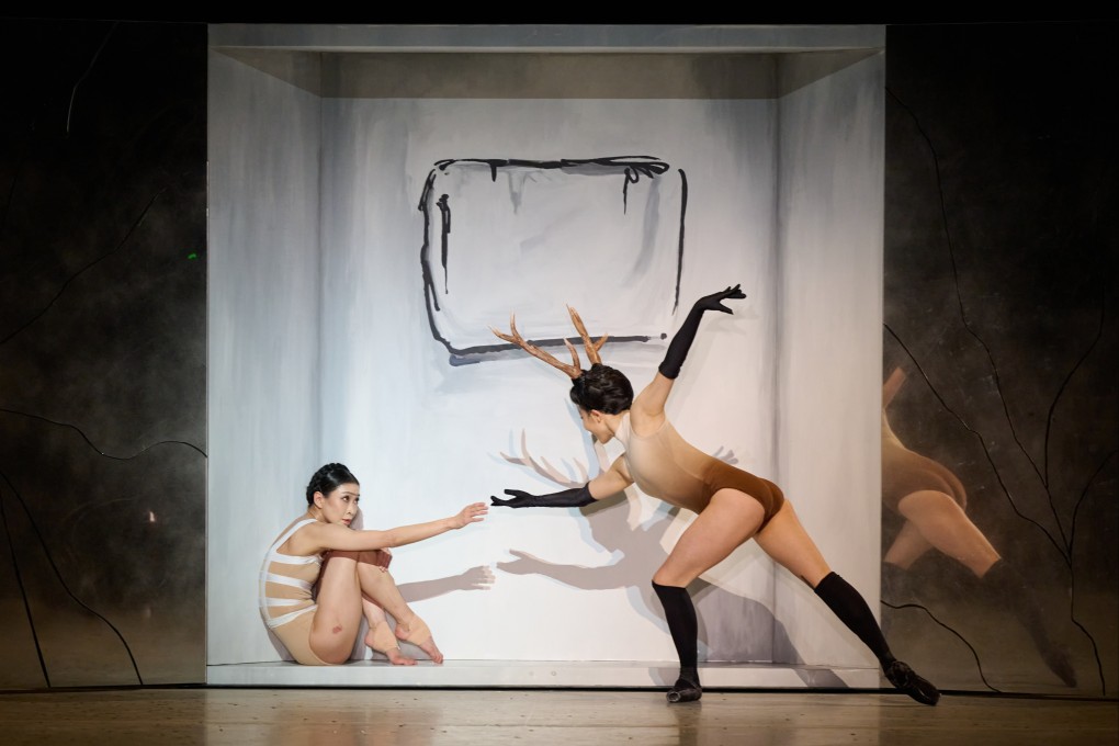 Ye Feifei as Frida Kahlo (left) and Yang Ruiqi as The Deer in a still from Hong Kong Ballet’s Frida at the Hong Kong Academy for Performing Arts on April 4, 2025.  Photo: Conrad Dy-Liacco; courtesy of Hong Kong Ballet