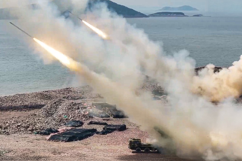 Mainland Chinese ground forces conduct live-fire drills targeting simulated key infrastructure in the East China Sea on April 2, as part of the People Liberation Army’s military exercises near Taiwan. Photo: CCTV