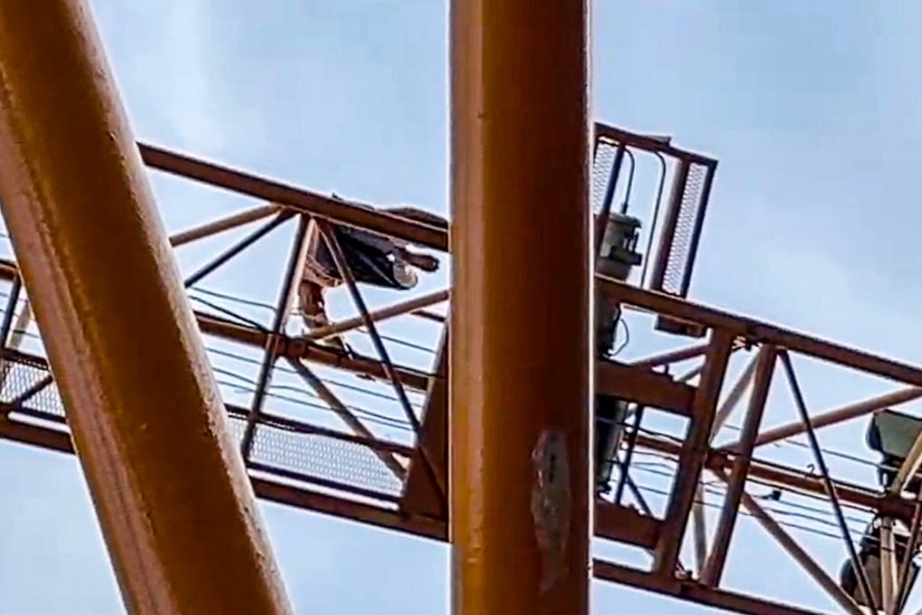 The man, believed to be in his forties, claimed he was unaware of his actions and had “sleepwalked” up the crane. Photo: Handout