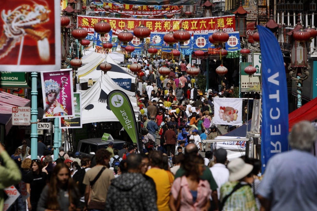 Large crowds fill Grant Avenue in San Francisco’s Chinatown in the US state of California for the annual Mid-Autumn Festival. Photo: Hearst Newspapers via Getty Images